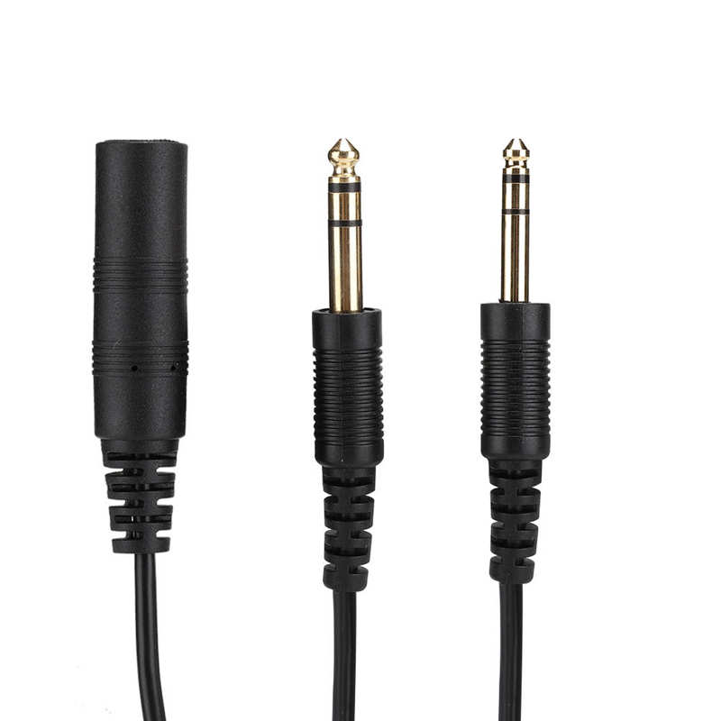 H-GA helicopter headset Universal Aviation Headset Adapter Standard Plug for David Clark for Helicopter U174U to GA dual plug