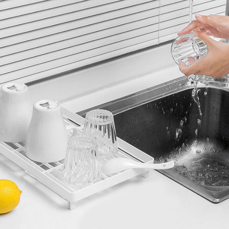 Organizador de cocina de Material ABS, soporte con ranuras para cocina, estante de almacenamiento, soportes para armarios, ahorro de espacio, estante para almacenamiento plegable,