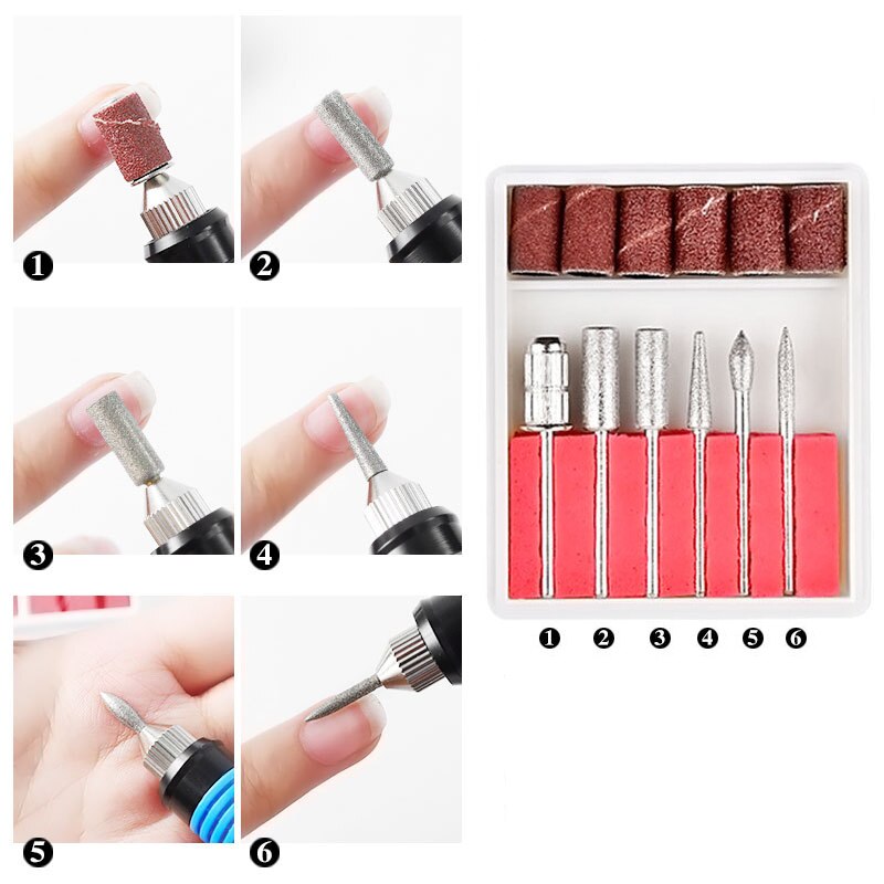 1 Set Electric Nail Drill Machine Kit Manicure Machine Nail Art Pen Pedicure Gel Ceramic Nail File Nail Art Tools