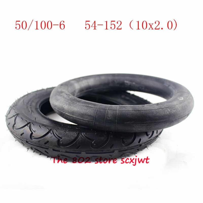 Maat 50/100-6 10 x 2.0 rubberen band binnenband 10 x 2 (54-152)  band voor elektrische scooter fiets refit motoronderdelen 10*2 wielband: Binnen- en buitenband