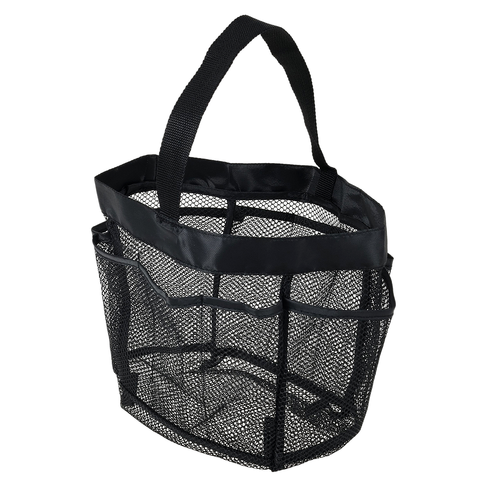 Mesh Shower Caddy Portable Tote Beach Bag Quick Dry Travel Storage Wash Bag for Bathroom Outdoor Camping Toiletry Organization: black