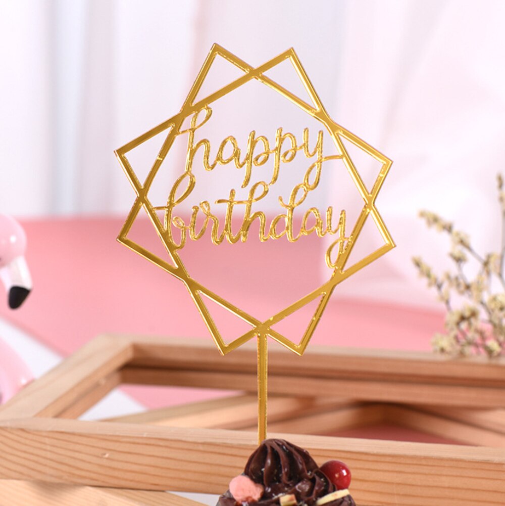 Happy Birthday Love Cake Topper Decoration Cupcake Flag Birthday Party Decorative Props Wedding Baby Shower Cupcake