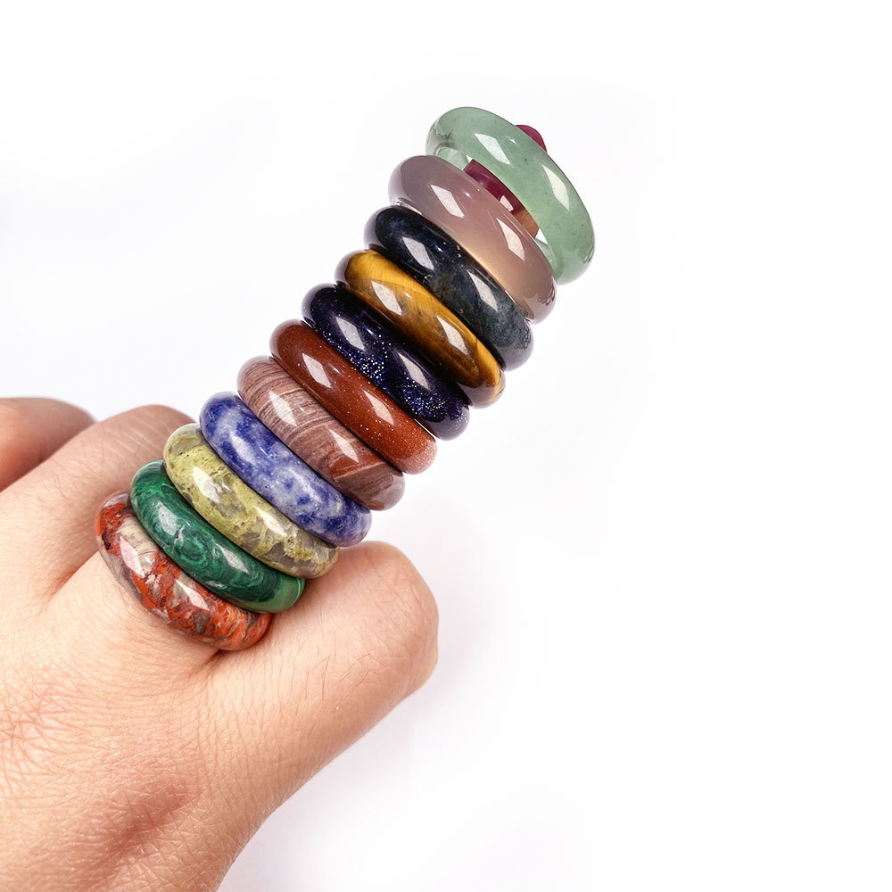 Natürliche stein ringe charme schmuck eine vielfalt von steinen zwei arten von modelle trendy für frauen oder freundin 6mm