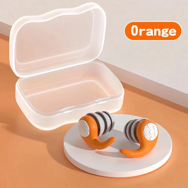 Sleep Noise Reduction Earplug Ear Protection Earplugs Anti-Noise Waterproof Plug For Travel Work Tapones Para Dormir Earplugs: orange