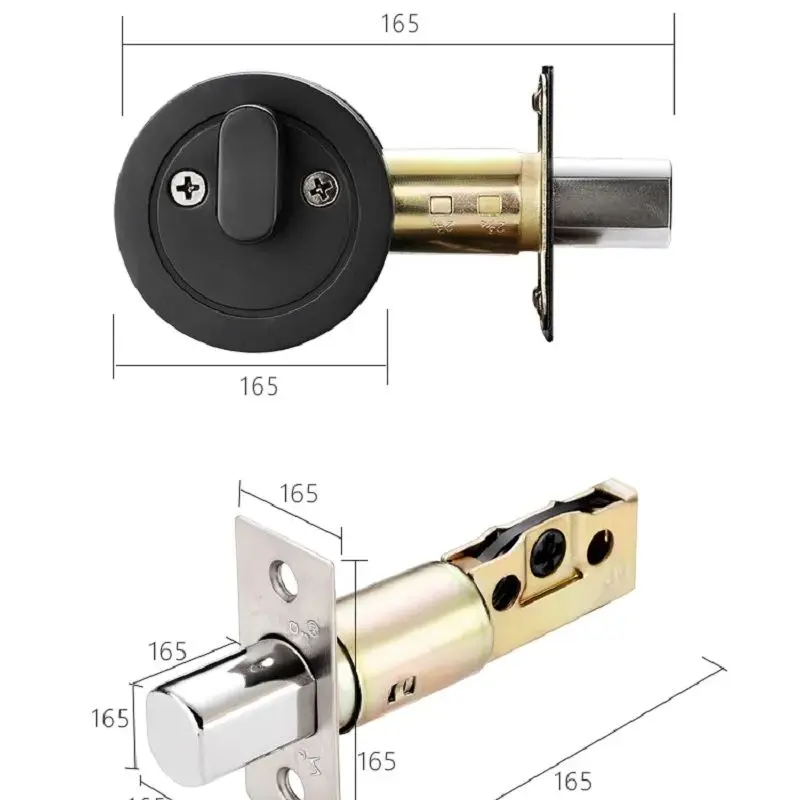 Invisible Door Lock With Key Indoor Bedroom Household Door Bolt Round Lock Wooden/Iron Door Universal Anti-theft Safety Locks