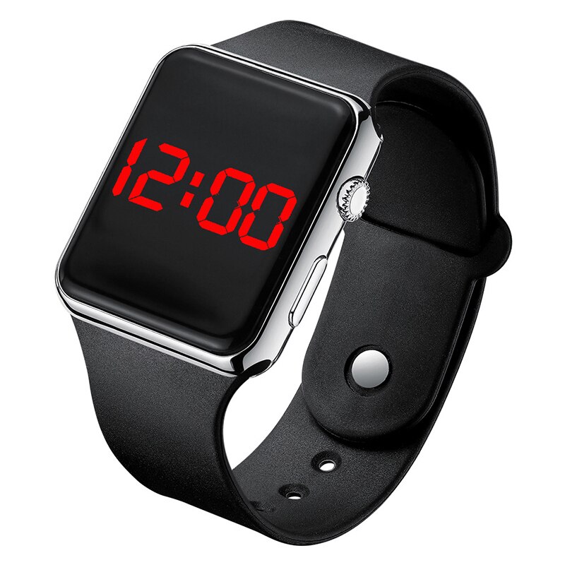Paar Sport Led Digitale Horloge Mannen Digitale Horloges Horloge Voor Vrouwen Mannen Elektronische Klok Siliconen Band: Silver Black