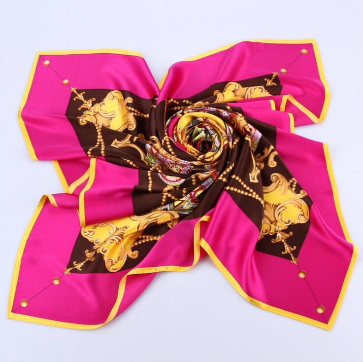 Hof Handgemaakte Zijde Zeefdruk Gedrukt Zijden Sjaals Zijde Zijde Crêpe Satijn Grote Vierkante Handdoek: RED