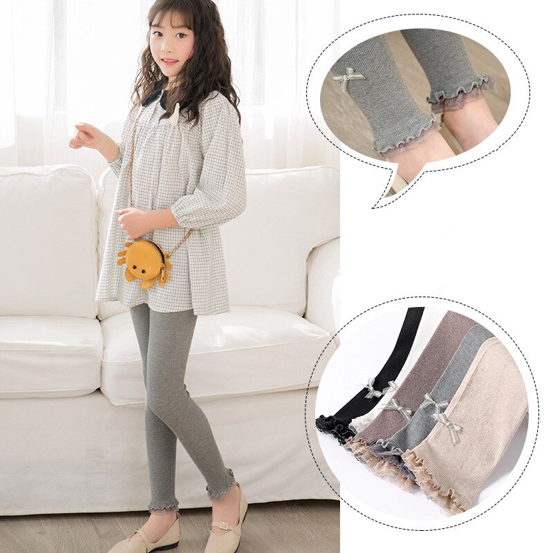 Meisjes Panty Panty Kousen Kant Rand Lente Herfst Dunne Panty Kinderen Leggings Negen Punt Broek Baby Meisje Dans Sokken