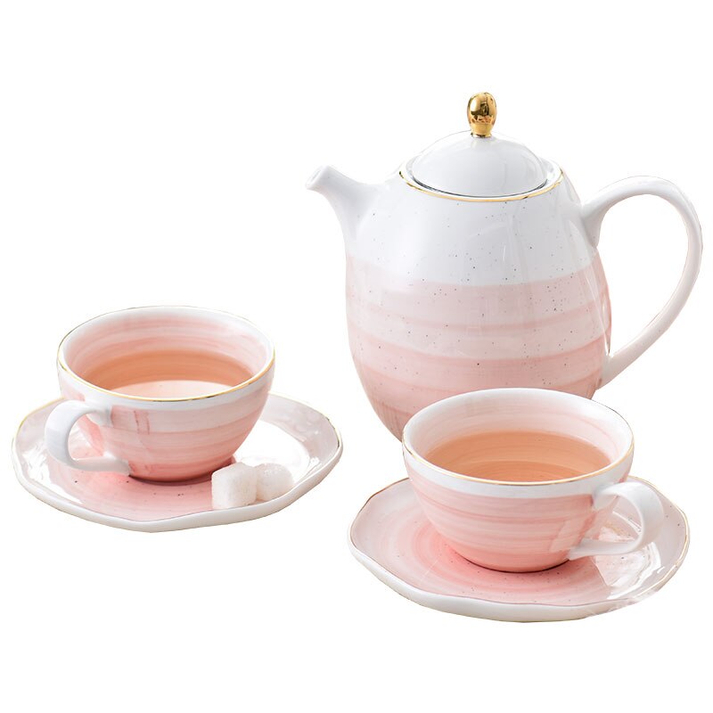 Service à thé en porcelaine d'os britannique, articles à boire en céramique, tasse à café avec théière à lait, ensemble de d'anniversaire et de noël