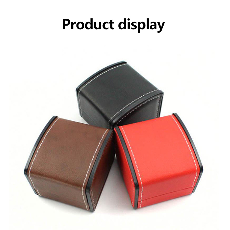 Smykkeudstillingsæske enkelt urkasse kunstlæder firkantet etui pudepude bærbar størrelse opbevaringsboks 3 farver
