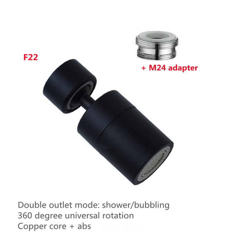 Kitchen Sink Aerator ABS/Copper Big Angle Swivel Faucet 2 Function Faucet Accessories Tip Filter Foamer Aerators: black two ball male