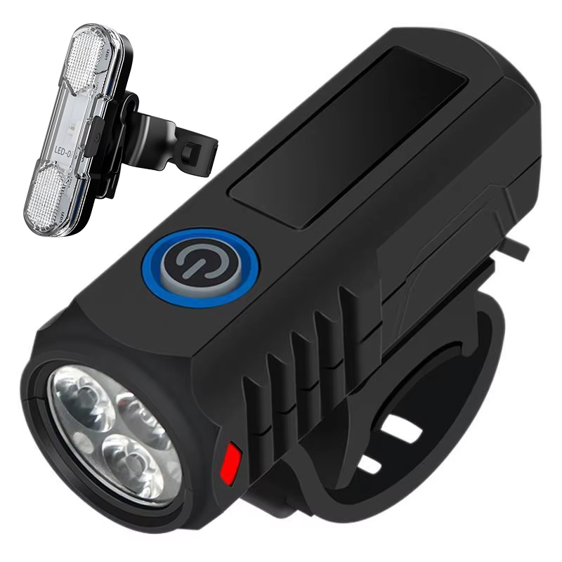 Superhelle LED-USB-Fahrradbeleuchtung für Höhle Außenbereich, wasserdichtes Fahrrad-Frontlicht + Rücklicht-einstellen, tragbare Fahrrad-Taschenlampe: Weiß