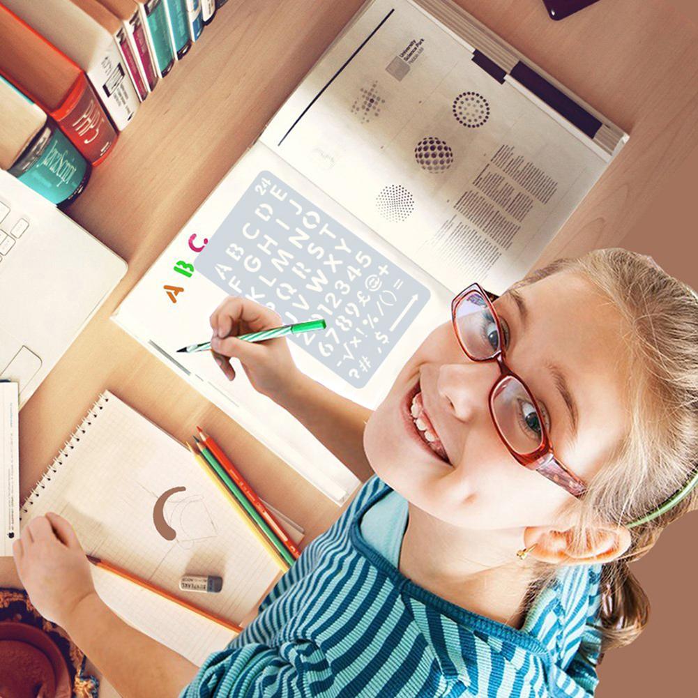 24Pcs Letter Stencils DIY Drawing Painting Templates Journal Stencils Plastic Art Craft Stencils For Journal Notebook Diary