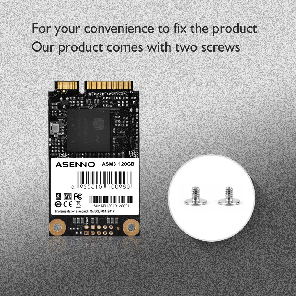Asenno SSD mSATA 120GB 240GB 480GB 512GB 1TB Mini SATA Interne fest Zustand Antrieb für Laptop Schreibtisch