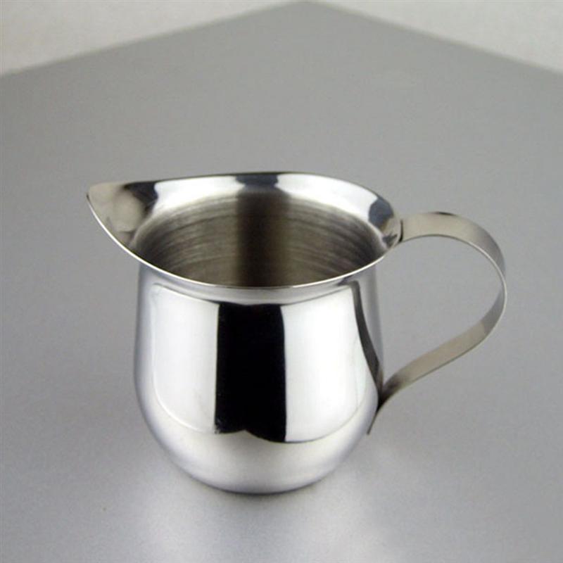2pcs Stainless Steel Pitcher Milk Jug Coffee Sugar Cup Coffee Milk Jar Making Milk Flower Beak Milkshake Cup Mixing Milk Cup