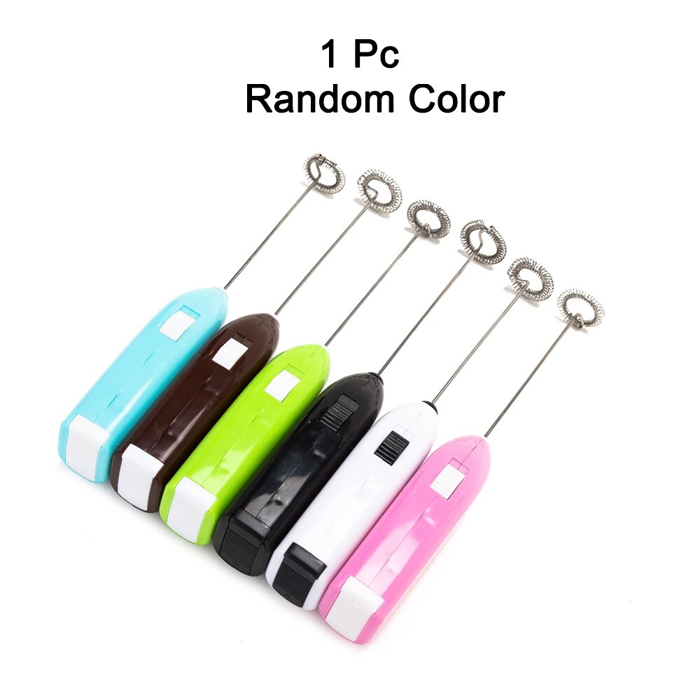 Mini elektrisk mælkeskummer automatisk håndholdt skum kaffemaskine æggepisker mælk cappuccino skummer køkken kaffe piskeris værktøj: 1 pc tilfældig farve