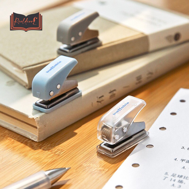 Mini Hole Punch Portable 6mm Pore Diameter Metal Single Handheld Hole Paper Notebook Binding Stationery Hole Punch Hand Tools