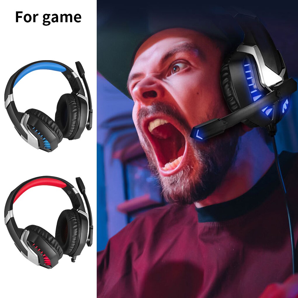 Profession Game Headset Wired 3.5mm Headphone Noise Reduction LED Light Headphone with Microphone for Computer Laptop