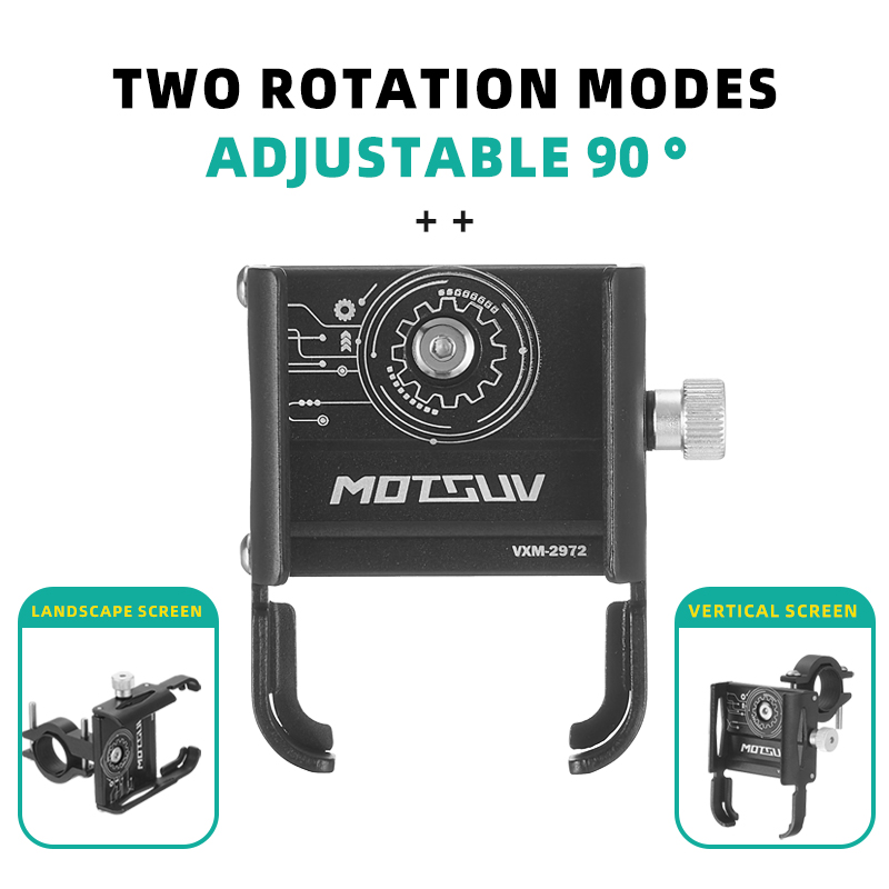 90° Rotating Bike Phone Holder Aluminum Alloy Waterproof Shockproof Phone Clip For MTB Road Bicycle Navigation Specific Bracket