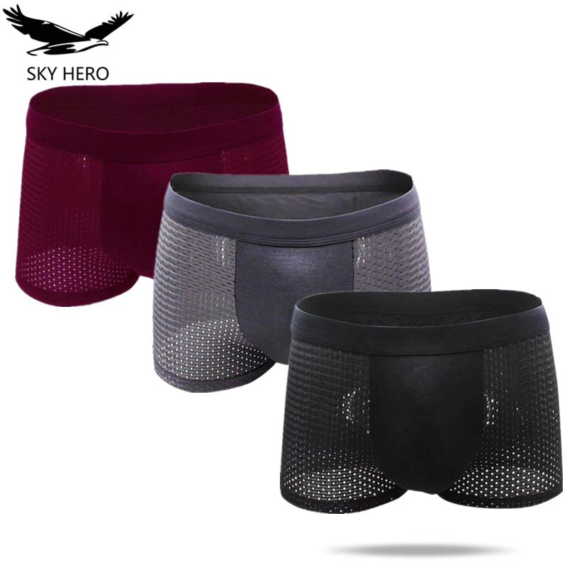 men boxers underwear mesh