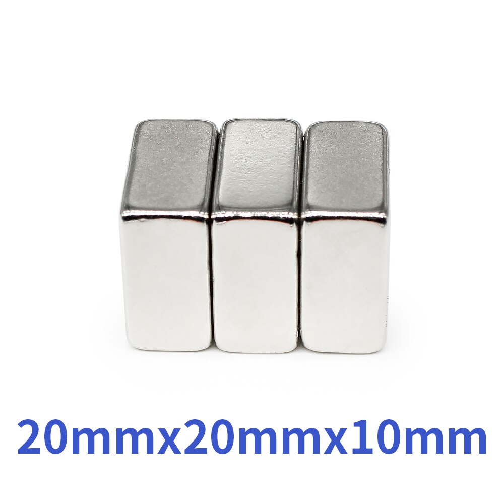 1/2/5/10/15Pcs 20X20X10 Mm Krachtige Sterke Magnetische Magneten vel N35 Vierkante Stong Magneten 20X20X10 Mm Neodymium Magneet 20*20*10