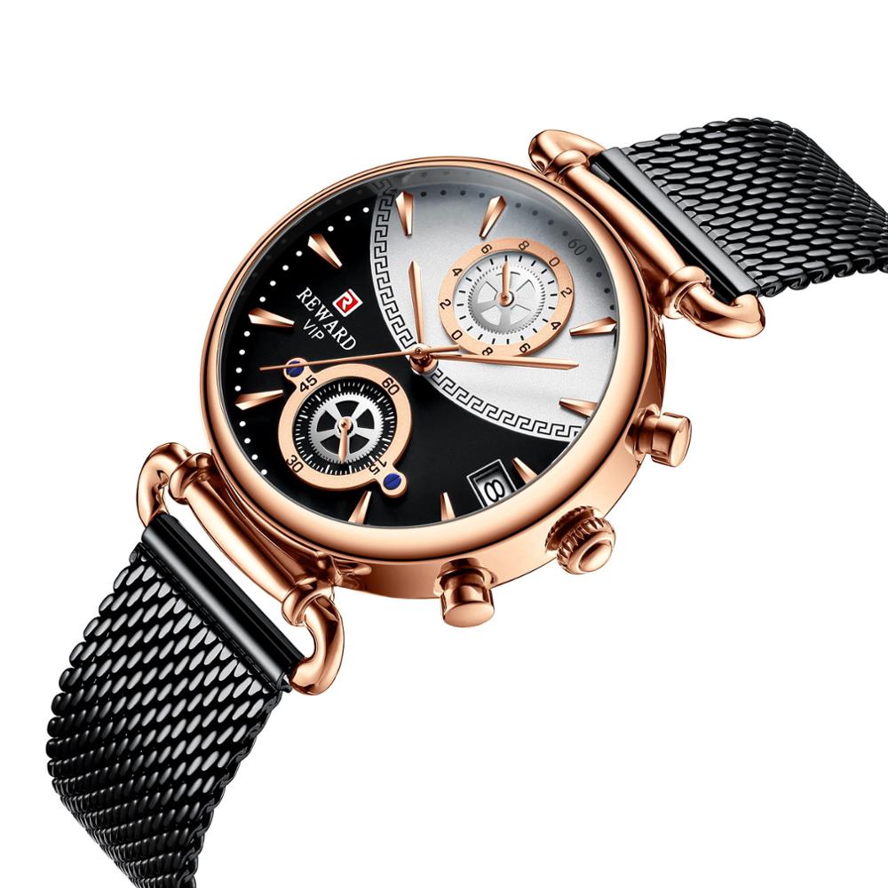 Belønning par ure luksus afslappet quartz herre ure mandlige armbåndsure ur homme часы женские top mærke reloj: Pige-sort