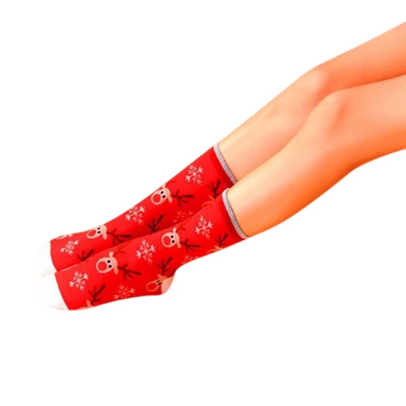 Christmas Socks Cotton Knit Crew Warm Socks For Girls Winter Novelty Christmas: E