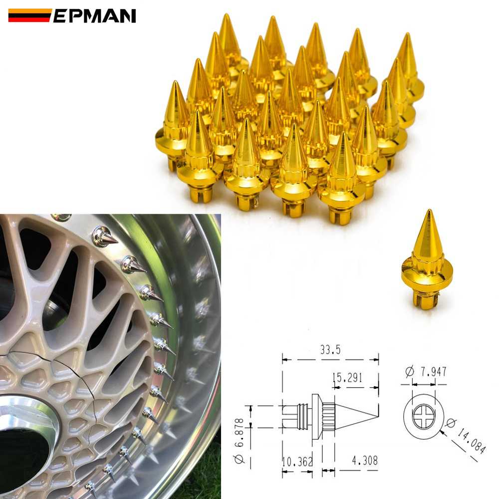 EPMAN -25 teile/los Kunststoff Felge Lippe Ersatz Spitze Rad Nieten/Muttern Für Rad Kappe Lippe EPAS056G-AF EPAS066G-AF