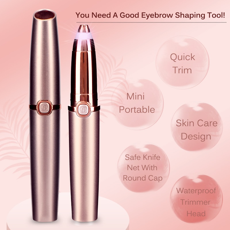 Electric Eyebrow Trimmer Epilator Makeup Painless Eye Brow Shaver Razors Portable Facial Hair Remover Women depilator battery