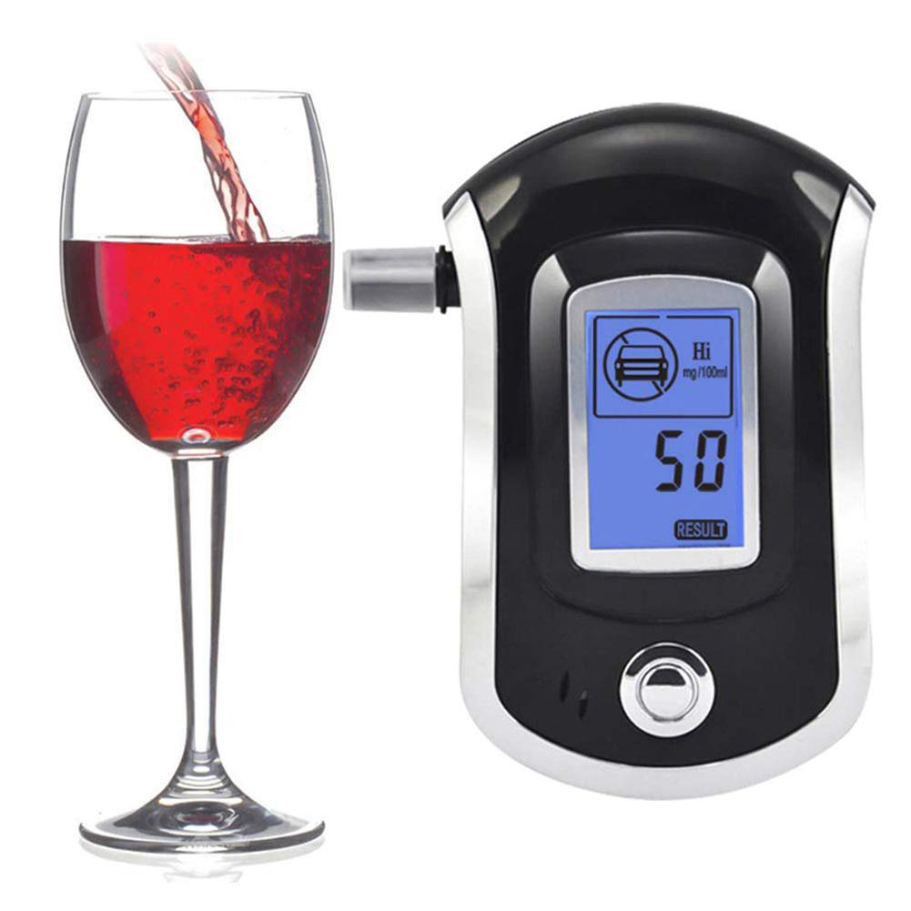 Alcohol Detector Auto Tester AT6000 Digitale Lcd Adem Alcohol Tester Meter Blaastest Met 20 Mondstukken Alcohol Tester