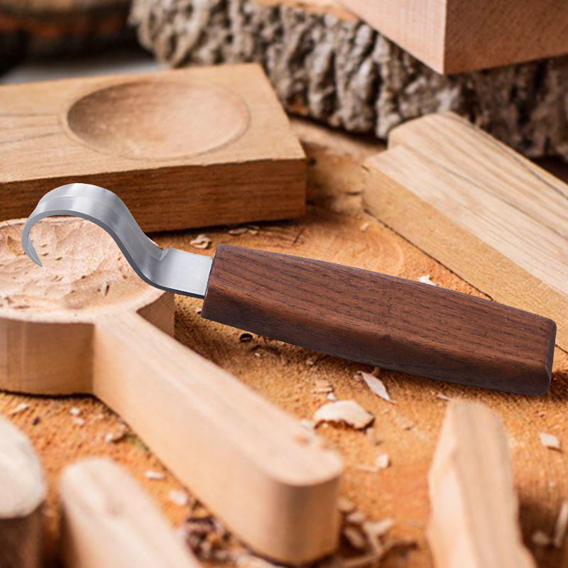 Juego de cuchillos para tallar carpintería, cuchillo con gancho DIY, herramientas de tallado , raspador de madera curvo, madera duradera, 1 ud.