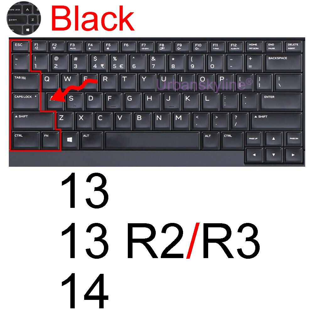 Keyboard Cover for Alienware M15 R7 M17 R5 R6 X14 X15 R1 X17 R2 Area-51m R3 R4 13 14 15 17 18 Protector Skin Case Silicone ALW: Black 13 14