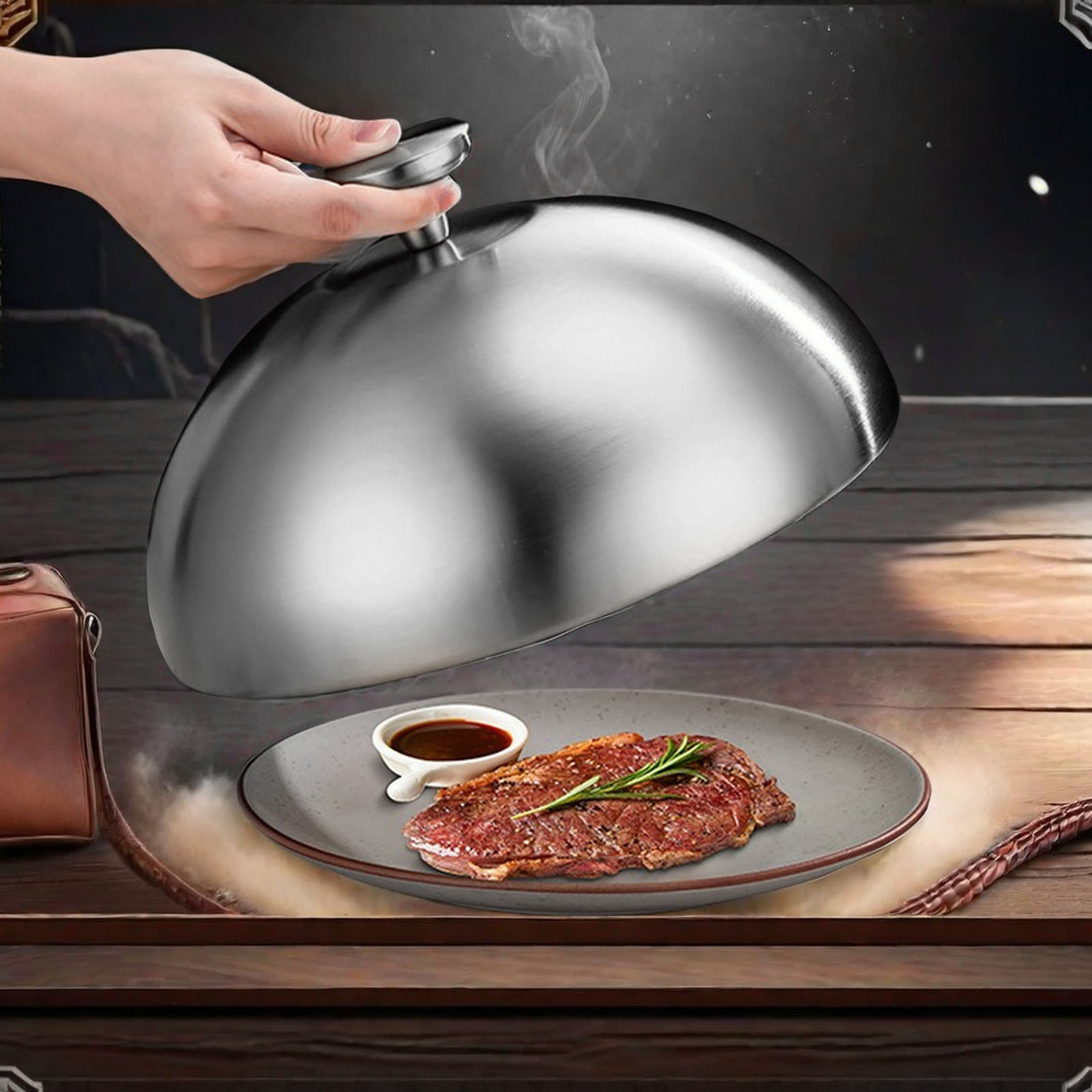 Burger Cover Universal Grilling Heavy Duty Stainless Steel Cheese Melting Cover for Teppanyaki Hamburger Steaming Outdoor BBQ