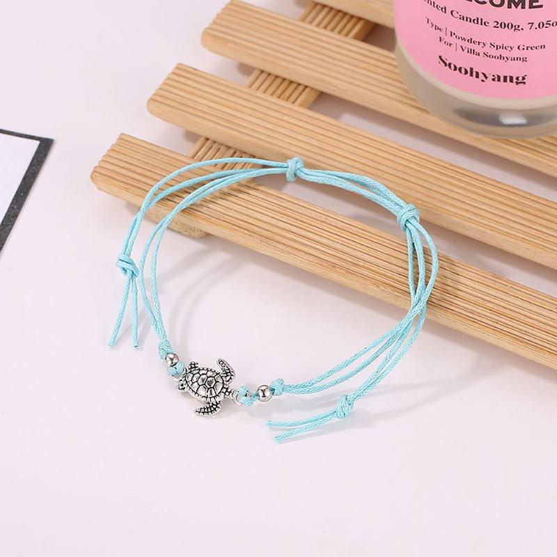 Boho Weave Turtle Pendant Anklets For Women Shell Anklet Bracelets On The Leg Bohemian Foot Ocean Jewelry