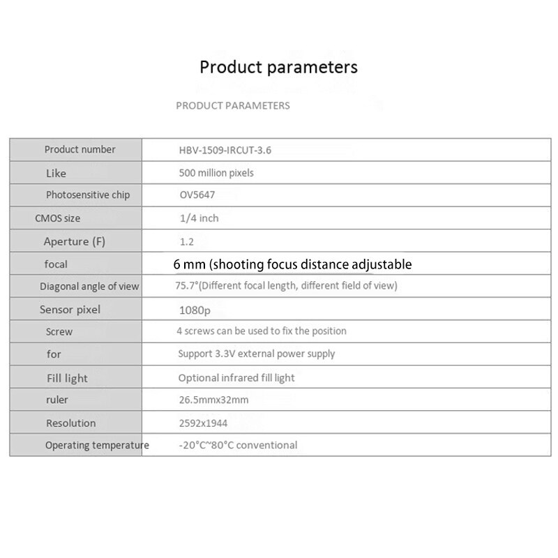 Suitable for Raspberry PI 4Th Generation 3B+75.7 Degree 5 Million Pixel Automatic Switching IR-CUT Camera