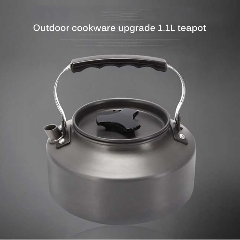 Outdoor Camping Cooking Set 1.1L Portable Water Kettle Picnic Cooking Tripod BBQ Pot Fire Grill Hanging Tripod Set Outdoor Stove