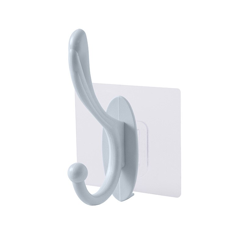 PVC Door Hanger Strong Adhesive Glue Door Hook Bathroom Wall Load-bearing Coat Towel Hanger Household Products: Blue