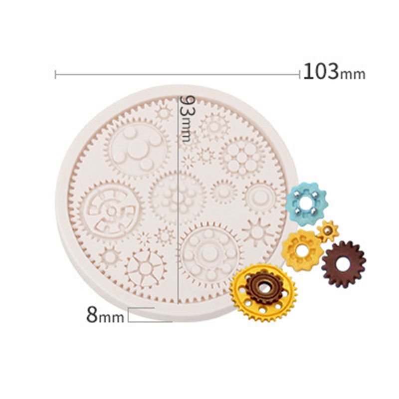 Molde de silicona de colección de engranajes de rueda de reloj y reloj de Estilo Steampunk para artesanía de azúcar, decoración de pasteles-1 #: 2
