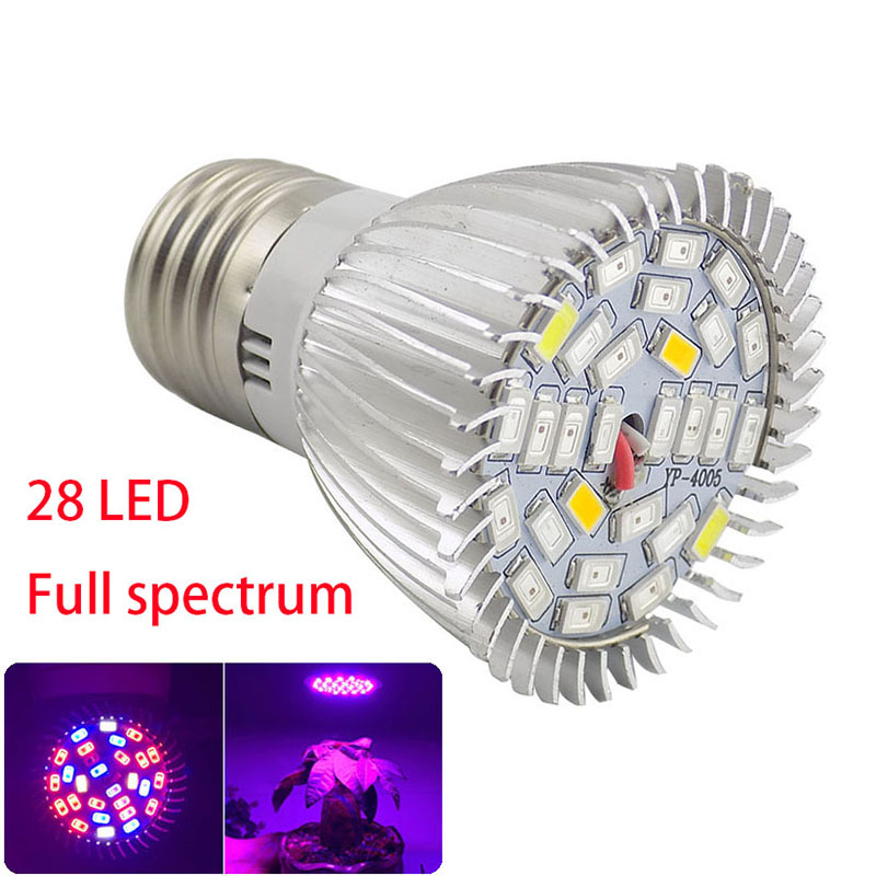 36 200 LED plante poussent lumière spectre complet rouge bleu lampe ampoule Clip pour salle intérieure tente fleur graines veg serre hydro: 28 LED / bulb and single clip / US plug