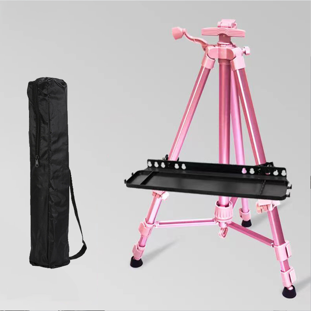 Portable Metal Sketch Easel Stand 50-150CM Adjustable Foldable Travel Aluminum Alloy For Outdoor Painting Artist Art Supplies: Light  Blue