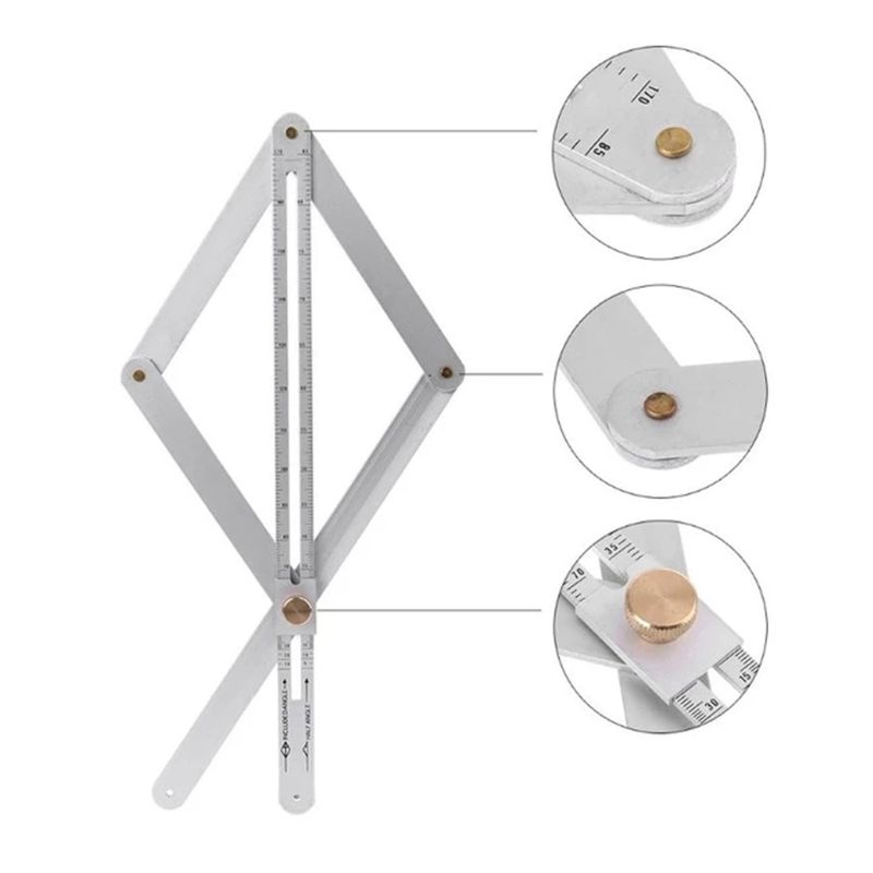 Aluminium Alloy Protractor Multi Angle Measurement Tool for Woodworking Flooring