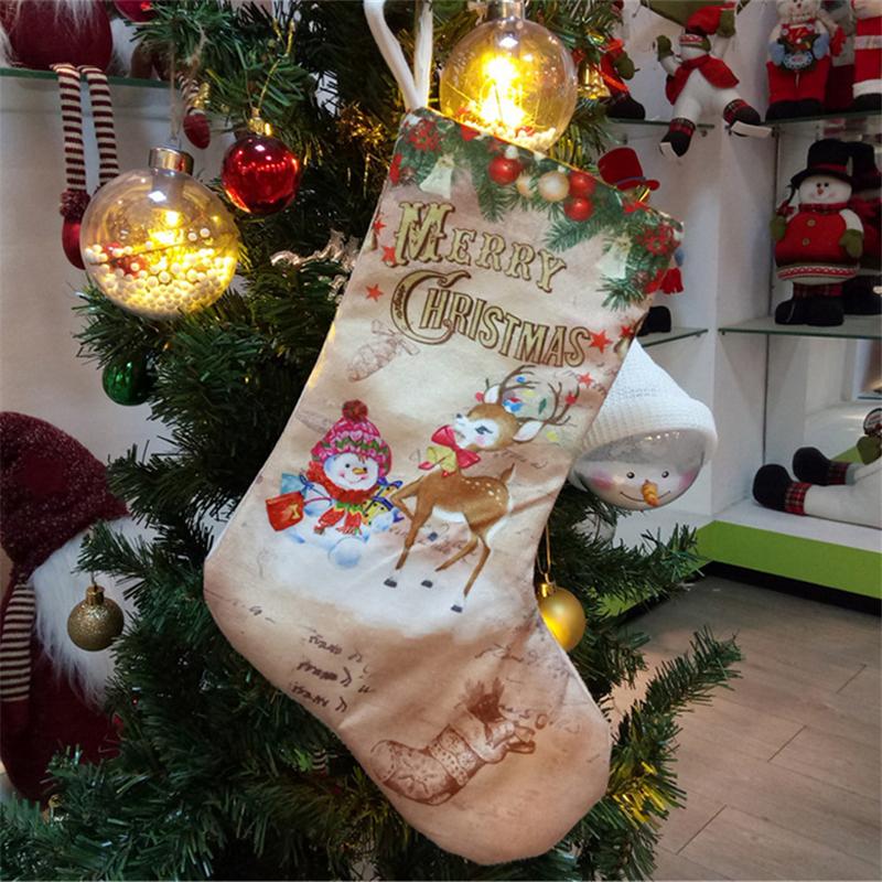 Colgante con calcetines de Navidad, adorno de tela, colgante de botas pequeñas, estampado de patrón de Navidad para , suministros de decoración del hogar, bolsa de