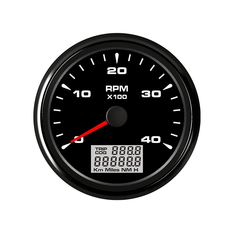 85mm Boat Tachometer Sensor with LCD Hourmeter 6000 RPM for Diesel Gasoline Engine Marine Car Tacho Meter 7 Color Backlight: 4K-BN