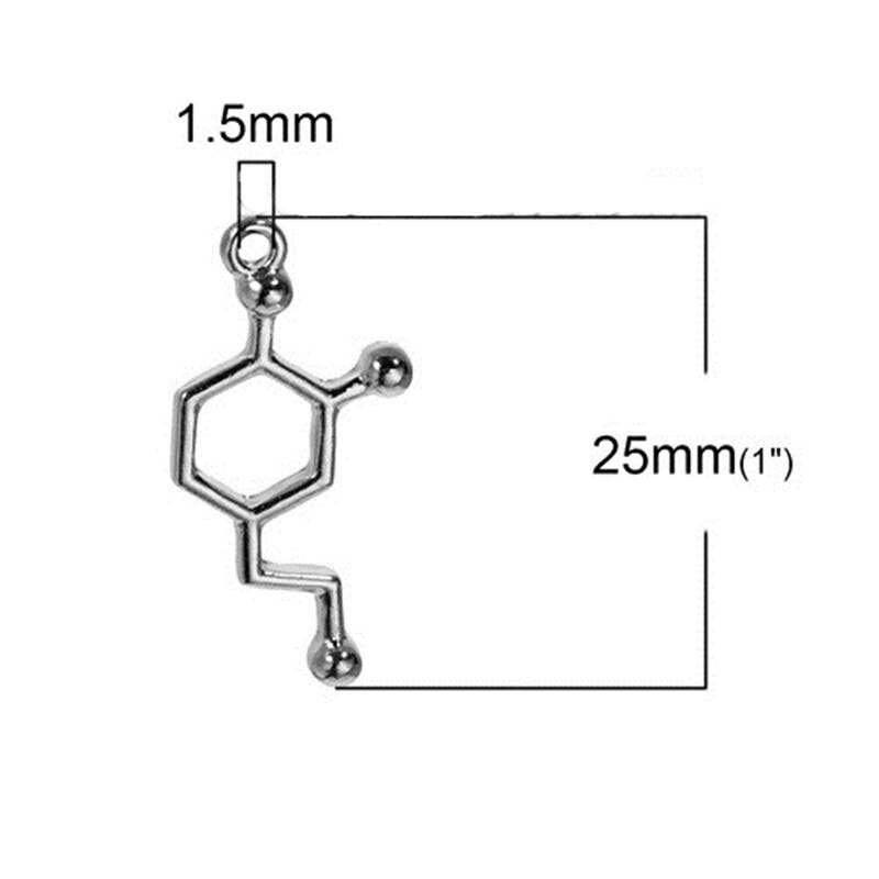 DoreenBeads – breloques en forme de molécule métallique, 10 pièces, pendentifs de couleur or/argent, pour bijoux,: 2-25x12mm