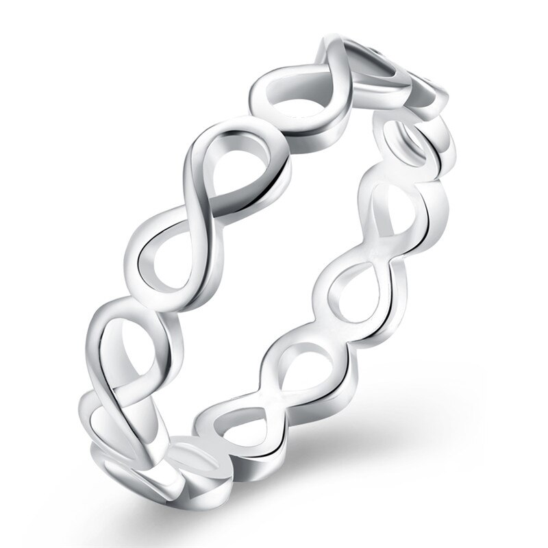 Modyle infinity ring til kvinder sølvfarvet bryllups smykker: 9