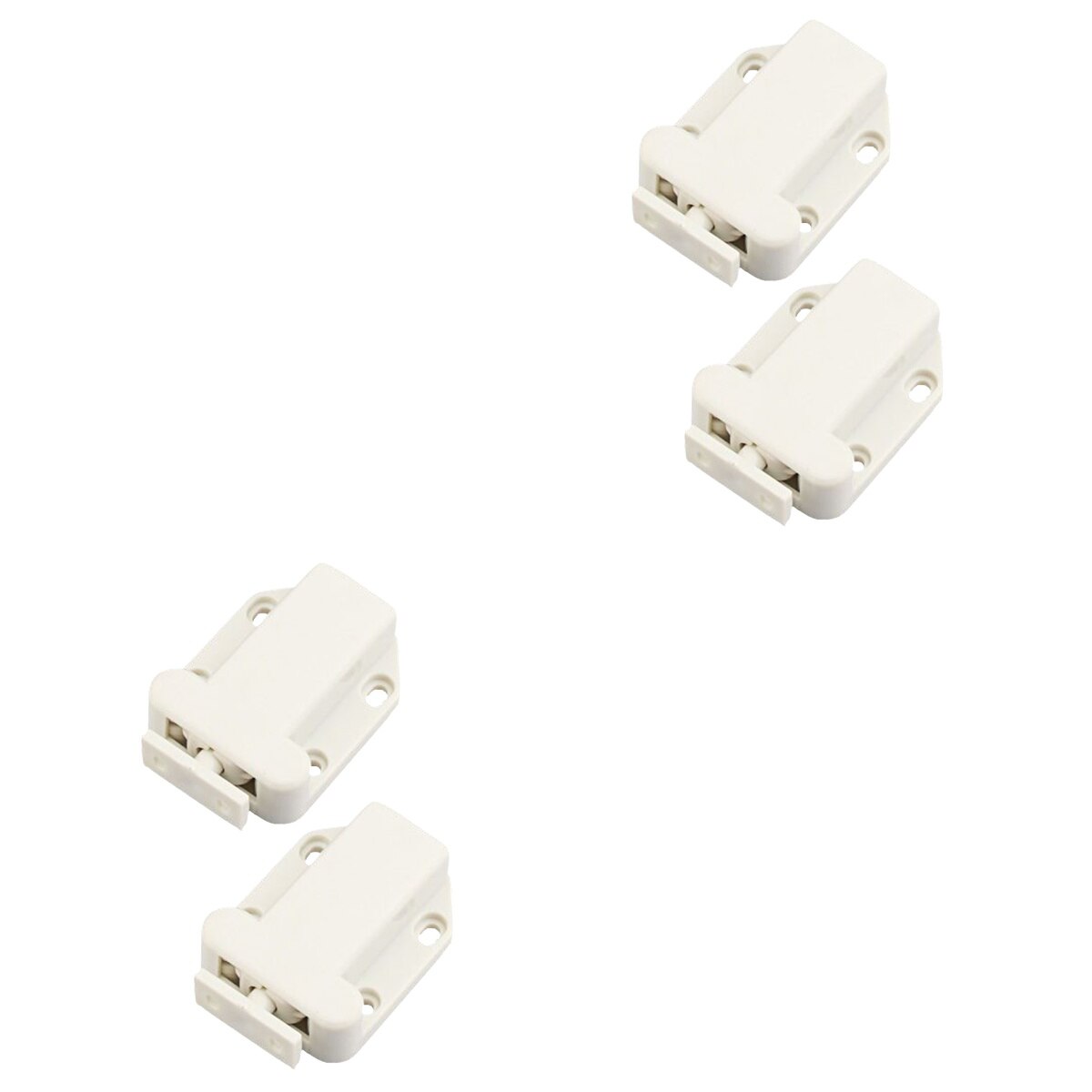 4 pcs Self-locking Door Catch Door Drawer Cabinet Catch Push To Open Device for Furniture Cabinet Cupboard (White): Default Title