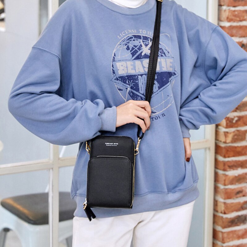 Bandoleras de piel sintética para mujer, de gran capacidad bolso cruzado, multifuncional, para teléfono