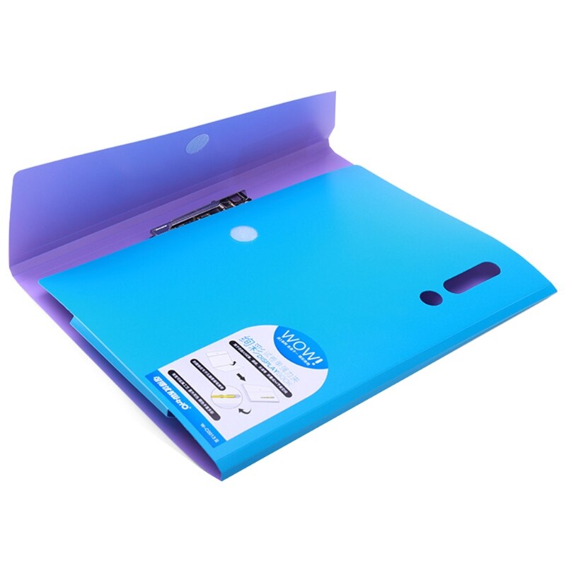 Simple Foldable A3 File Folder Test Paper Organizer Folder Hollow-out Pen Holder 100 Sheets Large Capacity: Blue