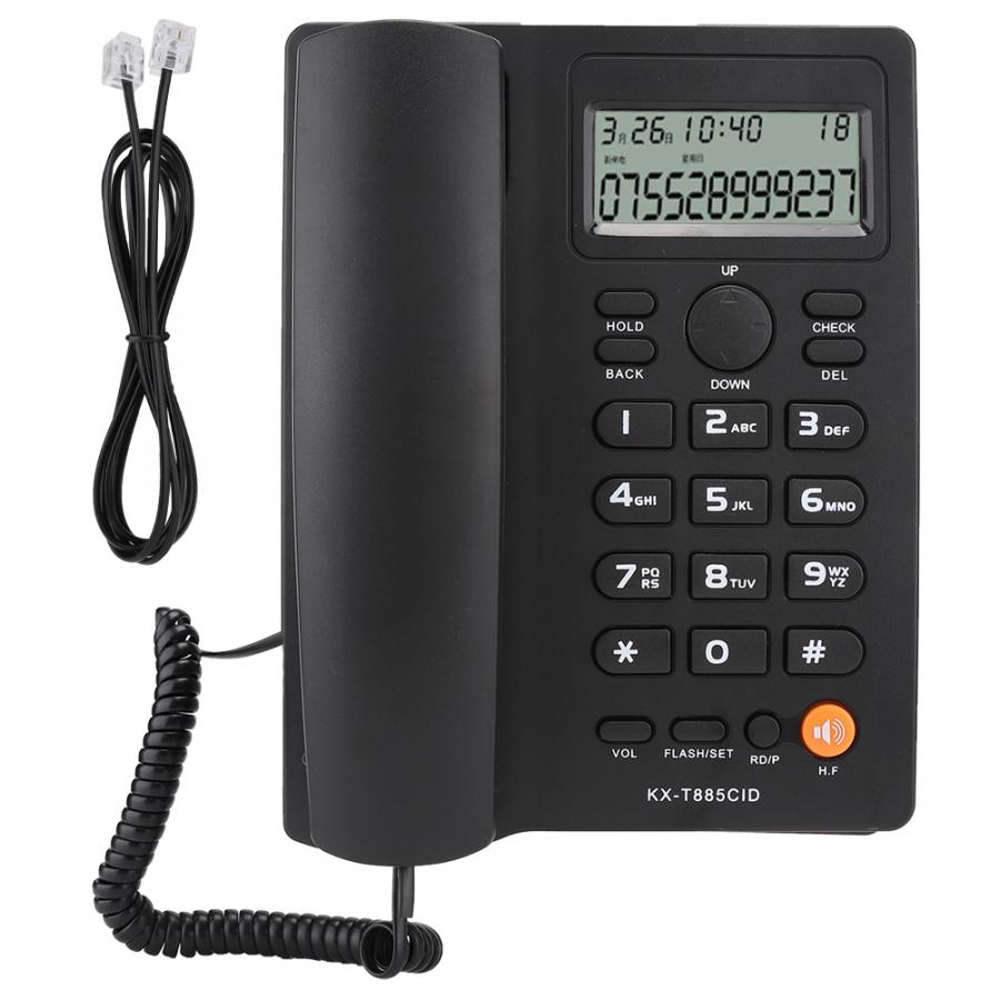 Caller Id Telefoon Handsfree Bellen Vaste Telefoon Helder Geluid Ruisonderdrukking Telefoon Voor Home Office Hotel Engels: Zwart