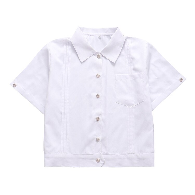 Uniforme scolaire japonais pour filles, chemise blanche à manches courtes, col carré pointu, taille courte, costume de marin Jk, uniforme de travail